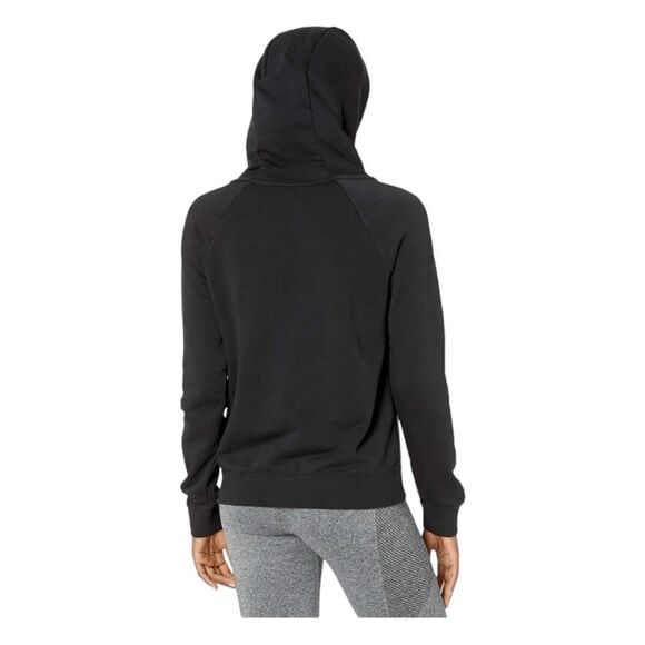 Nike NSW Essential Logo Funnel Neck Hoodie Sweatshirt Black White Fleece S - Picture 3 of 8